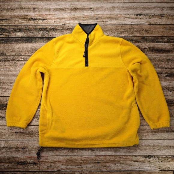 Alpine Tek Women's Size Medium Yellow Fleece Pullover 1/4 Zip Shirt #1586 - Picture 1 of 6